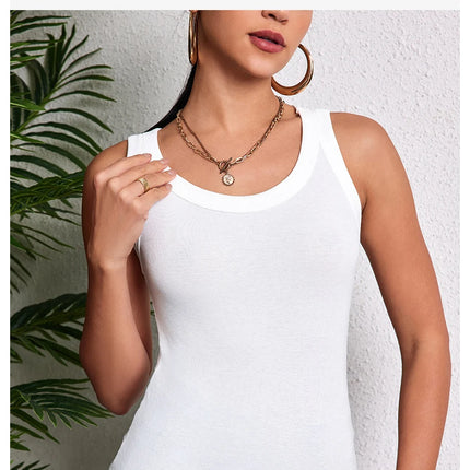 1/3 Piece Four Seasons Thin Solid Color Camisole for Young Women Plus Size Comfortable and Sexy T-shirt Shirt Casual