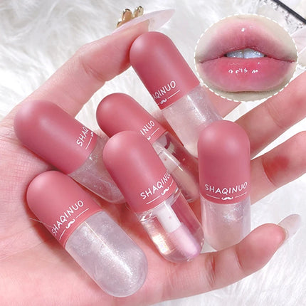 Shuiguang capsule lip honey kit moisturizes and hydrates for a sparkling, mirror-like finish, colorless and transparent glass lip oil
