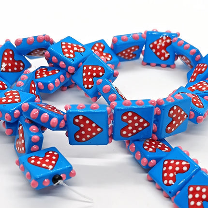 4pcs/8pcs16mm Full-hearted Color-matched Lampwork Glass Bead DIY for Jewelry Making Bracelets Earrings Necklace Gifts Accessorie