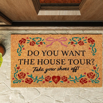 Coir Doormat Do You Want the House Tour Doormat Custom Your Yext Design Welcome Mat Farmhouse Entry Rug Humor Front Door Decor