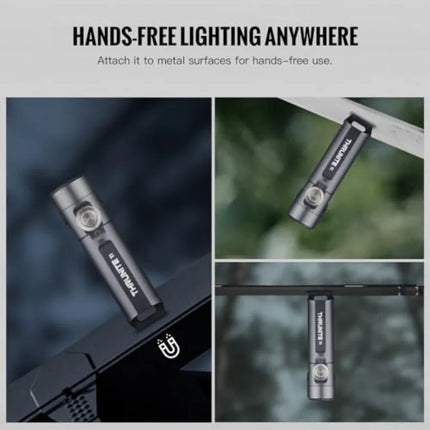 Ti Keychain Flashlight, USB-C Rechargeable Mini Flashlight, 650 Lumens with Magnetic Tailcap, IPX-6 Waterproof EDC Pocket Light