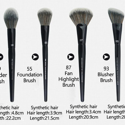 5/16/26pcs/set Black Powder Makeup Brushes Angled Sculpting Foundation Face essential cosmetic tools Eyeshadow Eye Make Up Brush
