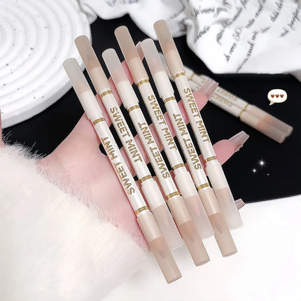 2-in-1 Apricot Pink Matte Under Eye Pencil Aegyo Sal Matte White Highlighter Lying Silkworm Pen Eye Makeup Easy To Use Eyeshadow