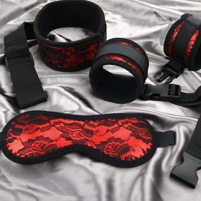 Adjustable Handcuffs And Blindfold Adult Sex Toys For Women Couples Collar Erotic Bdsm Bondage Set No Vibrator Games Sex Shop
