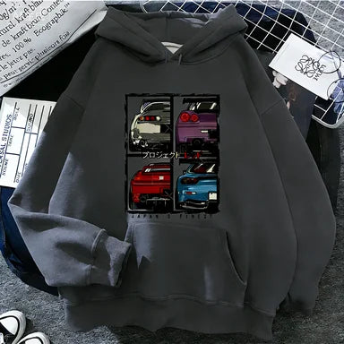 2025 Jdm Style Printed Hoodie Unisex Men Women Casual Fashion Hooded Pullover Sweatshirts Long Sleeves Y2k Streetwear Clothing