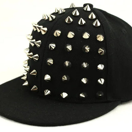 BASEBALL CAPS FOR BOTH Men Women Boys Girls Punk Studded Baseball Hip-Hop Hat Adjustable Snapback Spike Rivet Stud Cap