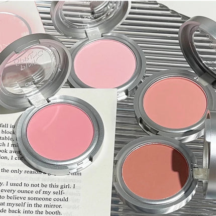 Single Matte Blusher Palette Blush Cream Contour Makeup Face Blusher Natural Cheek Tint Brighten Waterproof Peach Blush Cosmetic