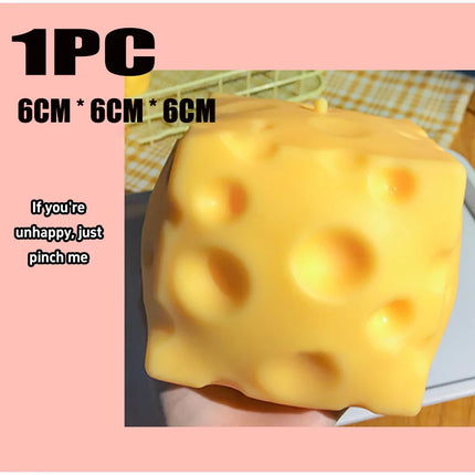 1-5PCS Jumbo Cheese Cube Stress Ball Shapeable Squeeze Decor Non-Bounce ASMR Sensory Anti-Stress Relief Gadget Gifts 6/7/10/12CM