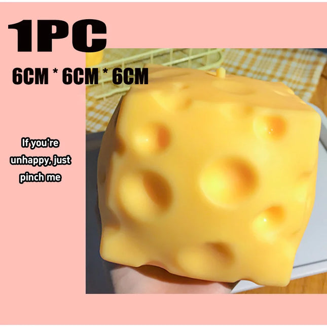 1-5PCS Jumbo Cheese Cube Stress Ball Shapeable Squeeze Decor Non-Bounce ASMR Sensory Anti-Stress Relief Gadget Gifts 6/7/10/12CM