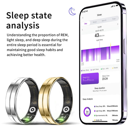 Qring R11 LED Display Ring Ladies Men's Stainless-steel Rings Oxygen Saturation Electronic Praise Heart Rate Waterproof 2025 New