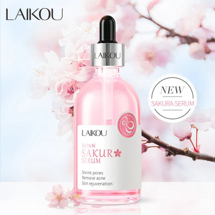 LAIKOU Sakura Face Serum Rose Essence Moisturizing Firming Brightening Smooth Skin Facial Skin Care Products 100ml