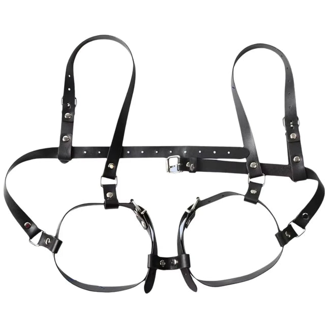 BDSM Breast Bondage Harness Sex Toys B to D Cup Leather Fetish Sexy Chest Restraints Punk Gothic For Women SM Bra Belts Straps