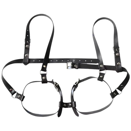 BDSM Breast Bondage Harness Sex Toys B to D Cup Leather Fetish Sexy Chest Restraints Punk Gothic For Women SM Bra Belts Straps
