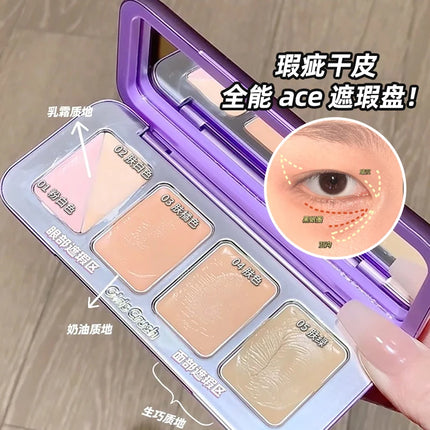 GirlsCrush 5Color Concealer Plate Brighten Lacrimal Groove Covers Acne Black Eye Circles Cream Moisturizer  Face Makeup