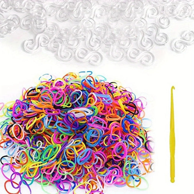 2000pcs-7260pcs Rubber Band Bracelet Kit, Loom Bracelet Making Kit Rubber Bands Refill DIY Bracelet GirlBirthday Gift Toys