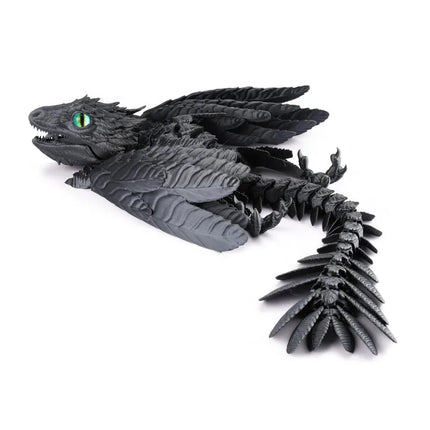 3D Printed Feather Dragon With Bird Wings Creative Flying Dragon Figurine Decorative Toy For Home Office Desktop Decoration Gift