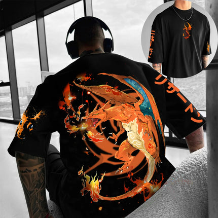 Summer Anime Pokémon Cosplay T-Shirt Cotton Short Sleeve Tops Casual Loose Retro T-Shirt Men Women Family Matching Outfits Tops
