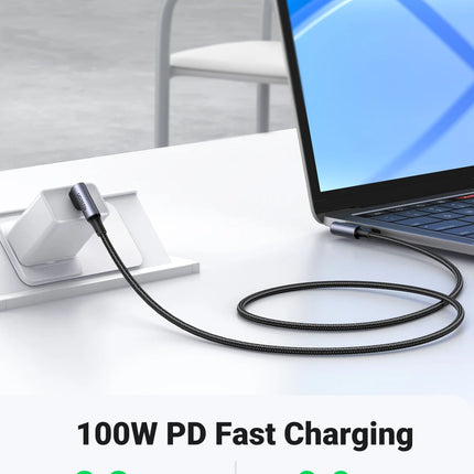 UGREEN 90 Degree PD100W USB C to USB C Charging Cable for iPhone 17 Samsung MacBook iPad Quick Charger 4.0 PD Fast Charging Cord