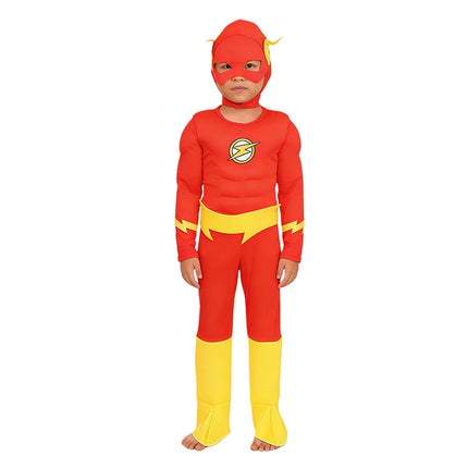 Kids Superhero Muscle Costume Jumpsuit Superhero Cosplay Jumpsuit Bodysuit Cloak Halloween Costume for Child