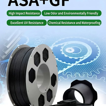ASA GF Filament 1.75mm Glass Fiber Reinforced ASA High Temp Resistance 3D Printing Materials No Warping No Clogging