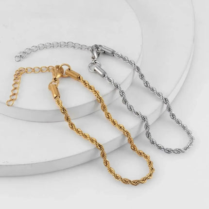 High Quality 2/3/4/5MM Classic Twisted Rope Chain Stainless Steel Necklace No Fade Fashion Jewelry Accessories For Men Women