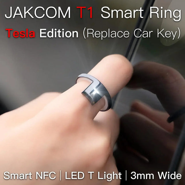 New Technology JAKCOM T1 Smart Ring for Tesla Edition, Replace Car Key for Model 3 Y S X Cybertruck Electronics Wearable Device