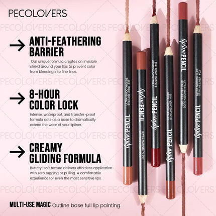 1 Pcs Matte Lip Liner & Lipstick Pencil, Waterproof Long-lasting Lip Liner Pen, Define Lip Lines, Smooth To Slide, Daily Makeup