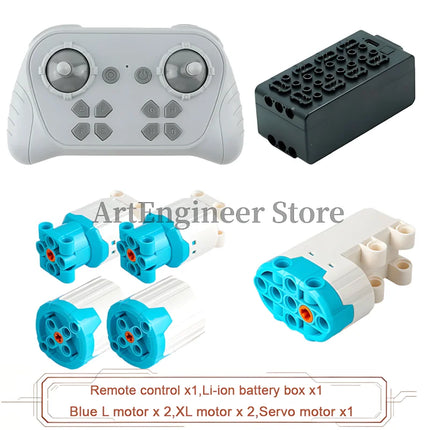Blue Upgraded Motor M/L/XL Power Functions Building Blocks Programmable 8 Way APP Remote Control For Technical Car Modify