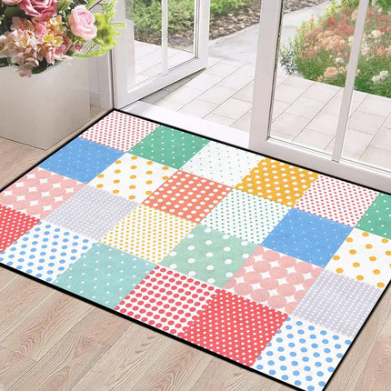 Black Red 3D Cube Print Rug, Glowing Square Block Geometric Pattern, Non-Slip Washable Mat for Living Room Sofa Dining Room Indoor