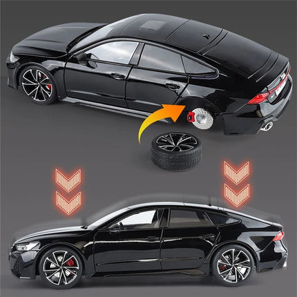 1:18 Key Remote Control Version AUDI RS7 Alloy Sports Car Model Diecast Metal Racing Vehicle Car Model Sound Light Kids Toy Gift