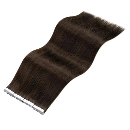 Human Hair Tape In Extensions Silky Straight Natural Color #2 Brown Color Hair Extensions Invisible 100% Real Human Hair Tape In
