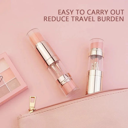 5-in-1 Detachable Travel Makeup Brush Set, Powder Eyeshadow Blush Brush with Vegan Synthetic Bristles, Multi-Functional Beauty