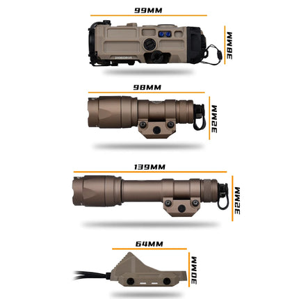 OGL Eotech Surefir Aluminum alloy flashlight combination M300 M600 White strobe flashlight With AXON double control switch peq
