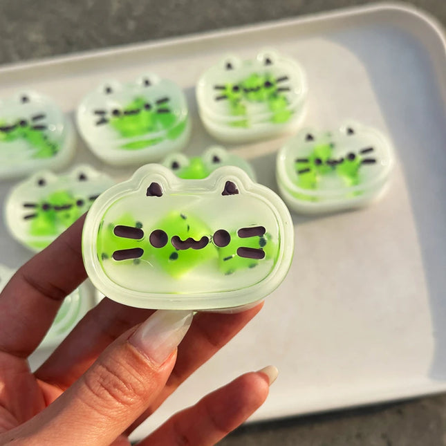 Squishy Cute Cat Cheese Bread Pinch Toys Stress Relief Cheese Kitty Toys Vent Toys Soft Fidget Toys Gifts for Children Adults