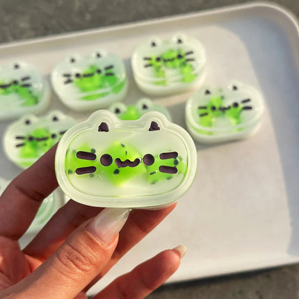 Squishy Cute Cat Cheese Bread Pinch Toys Stress Relief Cheese Kitty Toys Vent Toys Soft Fidget Toys Gifts for Children Adults