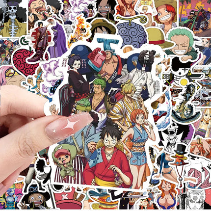50/100pcs Japan One Piece Anime Stickers Cartoon Decals DIY Skateboard Car Laptop Motorcycle Waterproof Cool Sticker Classic Toy