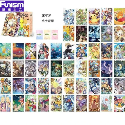 FUNISM 50-Pack Pikachu Anime Laser Card Game Funism Pokemon Laser Tag(The style will be updated.Please refer to the actual item)