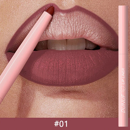 1PC Waterproof Matte Lip Liner Contours Lips in Shades Sexy Red Lipstick Matte Red Brown Lipliner Pencil Makeup Slim Lip Outline