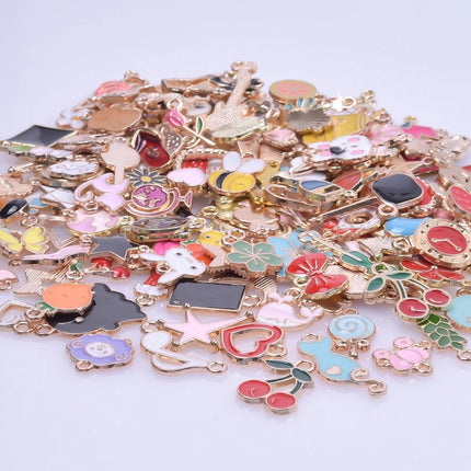 Mixed Pendants Enamel/Bracelet Charm Trinkets Flower Pendant For Jewelry Making DIY Materials Wholesale Items For Resale In Bulk