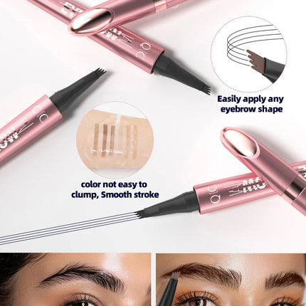 3D Dye Eyebrow Pencil Hairling Anti-smudge Waterproof Long Lasting Black Brown Large Brush Natural Wild Eyebrow Enhancers Cream