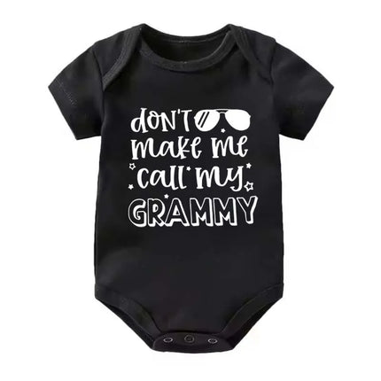 "Don't Make Me Call My Grammy" Funny Letter Print Baby Onesie Newborn Clothes Baby Girl Boy Romper 0-24M