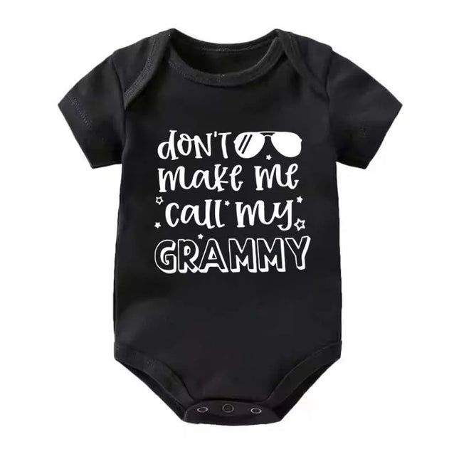"Don't Make Me Call My Grammy" Funny Letter Print Baby Onesie Newborn Clothes Baby Girl Boy Romper 0-24M