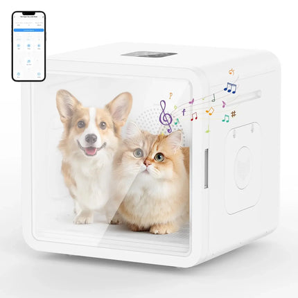 76L Smart Pet Dryer Box with APP Temperature Control 360° Airflow 5 Grooming Modes Timer Child Lock for Cats Custom