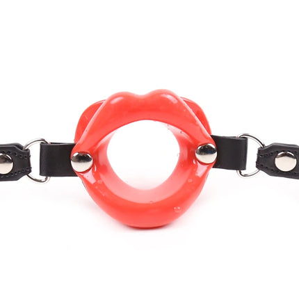 Silicone O Lips Open Mouth Gag Ball PU Leather Strap Bondage Slave Bdsm Gag Sex Toys For Women Adult Game