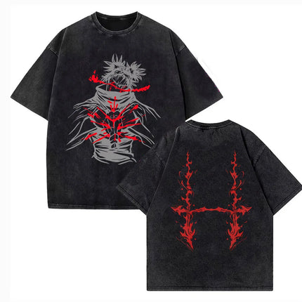 Vintage Washed Jujutsu Kaisen CHOSO T-Shirt Women Men Anime Cotton T-Shirt Summer Harajuku Street Men Tops Clothing