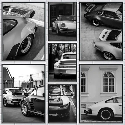Black and White Luxury Car Vehicle Poster Modern and Elegant Wall Stickers for Home Decor Living Room Dormitory Wall Art