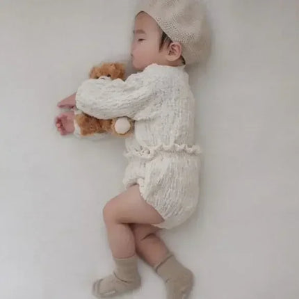 6941-1 Ins Japanese Spring and Autumn Baby Infant Cute Clothes Set Lovely T Shirt and Pp Pants Long Sleeve Girls Clothes Set