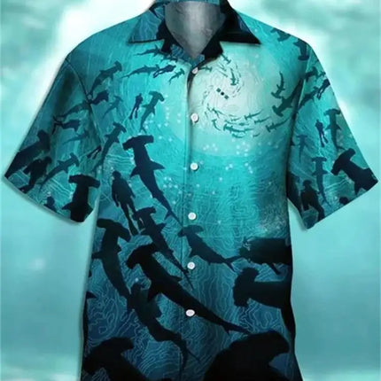 2024 New Animal Crane Pig 3D Printed Men's Hawaiian Shirt Casual Trend Tops Beach Summer Vacation Men And Women 6XL