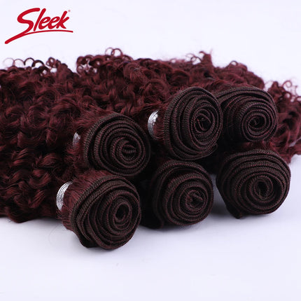 Brazilian Kinky Curly Human Hair Bundles 6Pcs 99J Jerry Curly Human Hair Extensions Topper Woman 100% Remy Human Hair Bundles