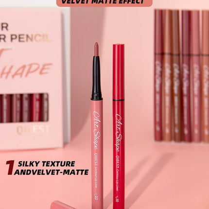 QIBEST Matte Lip Liner Set 12 Colors Nude Shades Lipliner Pen Waterproof Lip Contouring Pencils Lasting Makeup Kits Lipstick Pen